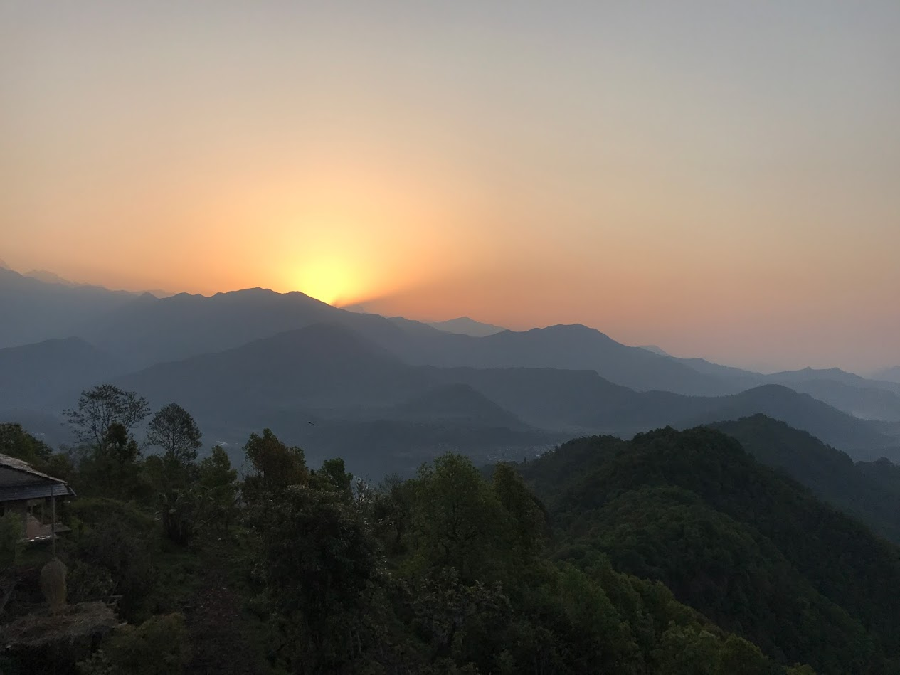 Golden sunset over the city