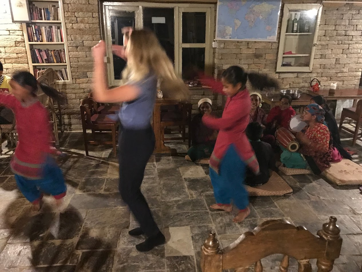 Dancing with the village children