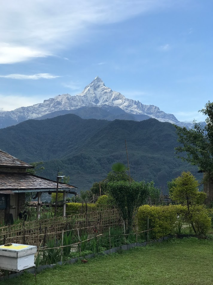 Machapuchare towering over the valley