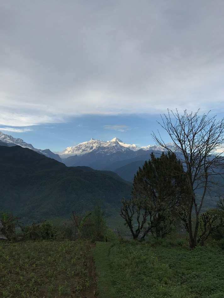Morning light on the distant peaks